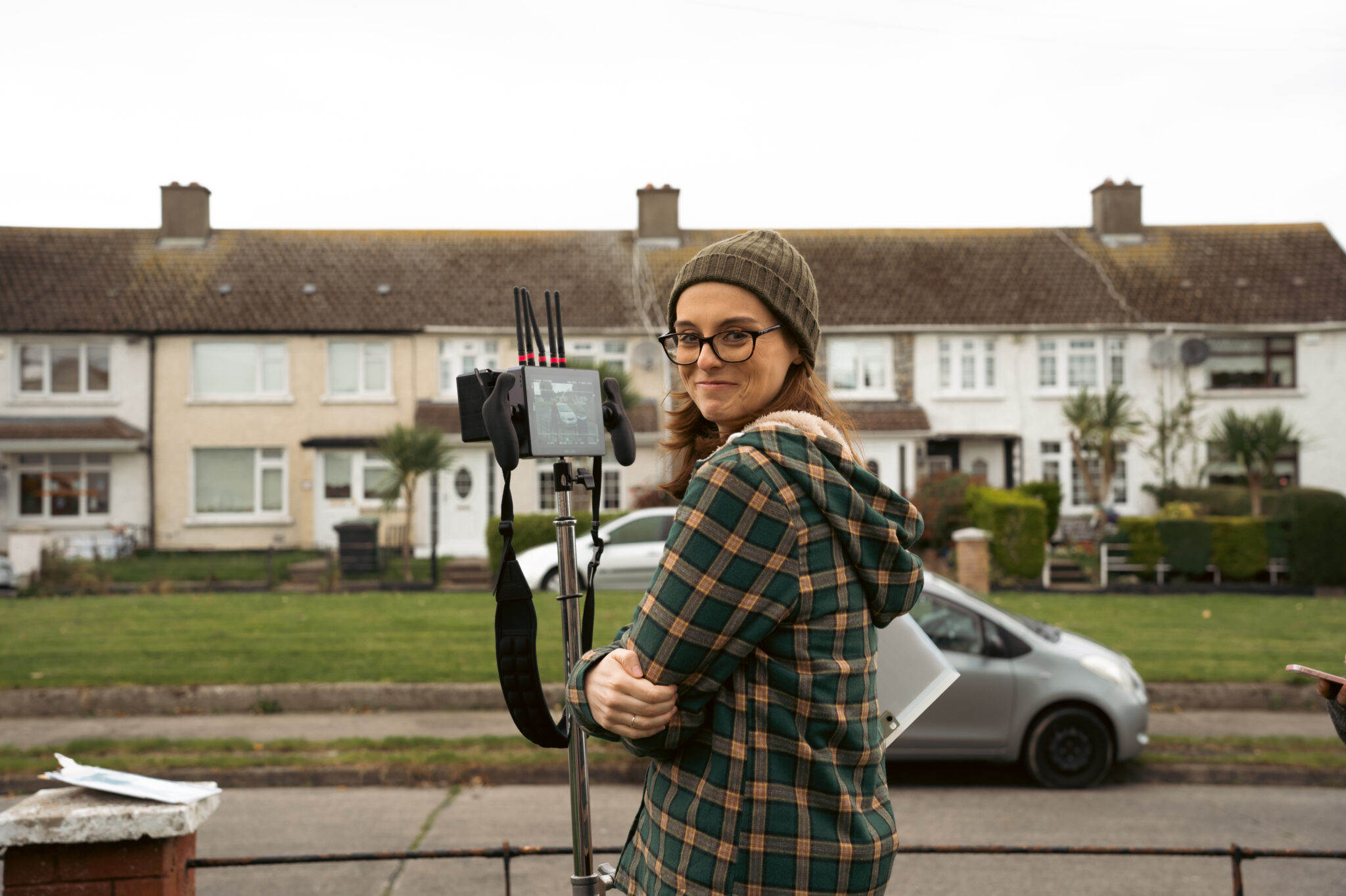 Laura O'Shea on the set of Wednesday's Child