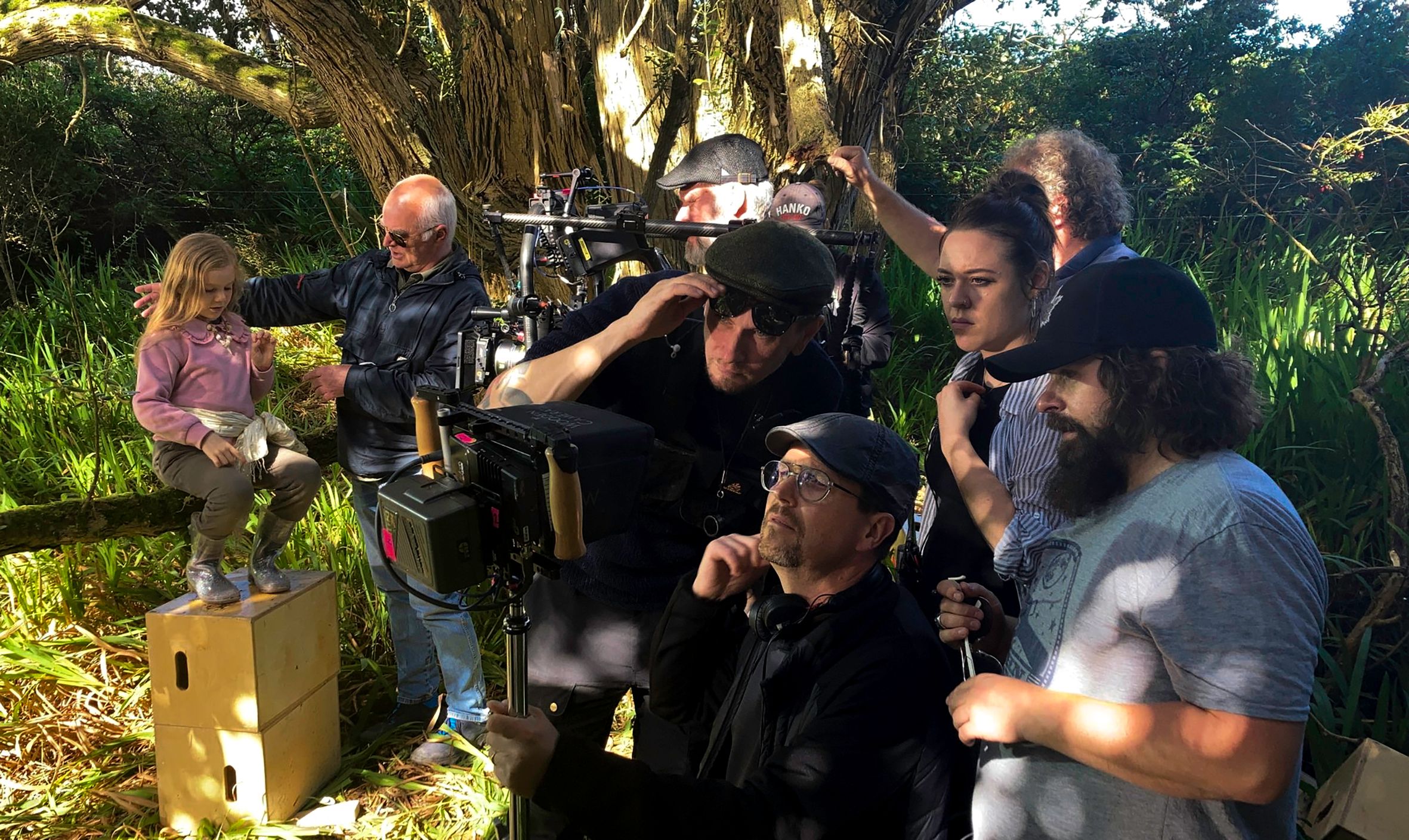 Cast and crew with director Klaus Härö on the production of My Sailor, My Love